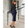 Zeagoo Womens Knit Midi Skirts Casual Pencil Skirt High Waisted Long Skirt with Slit Elegant Work Office Skirts(Blv)
