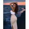 Zeagoo Womens Knit Midi Skirts Casual Pencil Skirt High Waisted Long Skirt with Slit Elegant Work Office Skirts(Champagne)