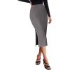 Zeagoo Womens Knit Midi Skirts Casual Pencil Skirt High Waisted Long Skirt with Slit Elegant Work Office Skirts(Dark Gray)