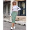 Zeagoo Womens Knit Midi Skirts Casual Pencil Skirt High Waisted Long Skirt with Slit Elegant Work Office Skirts(Mint Green)