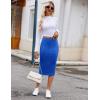 Zeagoo Womens Knit Midi Skirts Casual Pencil Skirt High Waisted Long Skirt with Slit Elegant Work Office Skirts(Skb)