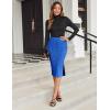 Zeagoo Womens Knit Midi Skirts Casual Pencil Skirt High Waisted Long Skirt with Slit Elegant Work Office Skirts(Skb)