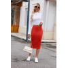 Zeagoo Womens Knit Midi Skirts Casual Pencil Skirt High Waisted Long Skirt with Slit Elegant Work Office Skirts(Tr)