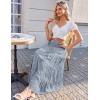 Zeagoo Women’s Long Maxi Skirts Tiered Elastic High Waist Boho Double Layered Print A-Line Casual Midi Dress(Blue White Floral)