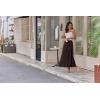 Zeagoo Women’s Long Maxi Skirts Tiered Elastic High Waist Boho Double Layered Print A-Line Casual Midi Dress(Brown)