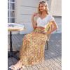Zeagoo Women’s Long Maxi Skirts Tiered Elastic High Waist Boho Double Layered Print A-Line Casual Midi Dress(Colorful Floral)