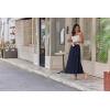 Zeagoo Women’s Long Maxi Skirts Tiered Elastic High Waist Boho Double Layered Print A-Line Casual Midi Dress(Navy Blue)