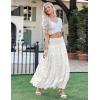 Zeagoo Women’s Long Maxi Skirts Tiered Elastic High Waist Boho Double Layered Print A-Line Casual Midi Dress(Pattern 3)