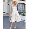 Zeagoo Women’s Long Maxi Skirts Tiered Elastic High Waist Boho Double Layered Print A-Line Casual Midi Dress(Pattern 3)