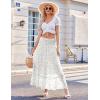 Zeagoo Women’s Long Maxi Skirts Tiered Elastic High Waist Boho Double Layered Print A-Line Casual Midi Dress(Pattern 3)