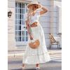 Zeagoo Women’s Long Maxi Skirts Tiered Elastic High Waist Boho Double Layered Print A-Line Casual Midi Dress(Pattern 3)