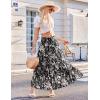 Zeagoo Women’s Long Maxi Skirts Tiered Elastic High Waist Boho Double Layered Print A-Line Casual Midi Dress(Pattern 4)