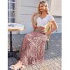 Zeagoo Women’s Long Maxi Skirts Tiered Elastic High Waist Boho Double Layered Print A-Line Casual Midi Dress(Pattern 5)