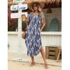 Zeagoo Womens Maxi Summer Dress with Pockets Casual Short Sleeve Sundress Trendy 2026 Curve Hem Long Dress(Blue Printed-01)