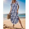 Zeagoo Womens Maxi Summer Dress with Pockets Casual Short Sleeve Sundress Trendy 2026 Curve Hem Long Dress(Blue Printed-01)