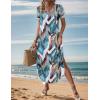 Zeagoo Womens Maxi Summer Dress with Pockets Casual Short Sleeve Sundress Trendy 2026 Curve Hem Long Dress(Leaf-printed-01)