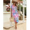 Zeagoo Womens Maxi Summer Dress with Pockets Casual Short Sleeve Sundress Trendy 2026 Curve Hem Long Dress(Pink Floral-02)