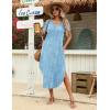 Zeagoo Womens Maxi Summer Dress with Pockets Casual Short Sleeve Sundress Trendy 2026 Curve Hem Long Dress(Printed-011)