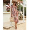 Zeagoo Womens Maxi Summer Dress with Pockets Casual Short Sleeve Sundress Trendy 2026 Curve Hem Long Dress(Printed-044)