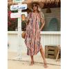 Zeagoo Womens Maxi Summer Dress with Pockets Casual Short Sleeve Sundress Trendy 2026 Curve Hem Long Dress(Printed-044)