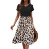 Zeagoo Womens Midi Dress Summer Short Sleeve Dress with Pockets 2025 Casual Floral T-Shirt Dress Flowy Beach Sundress(Black-floral-01)