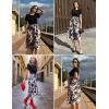 Zeagoo Womens Midi Dress Summer Short Sleeve Dress with Pockets 2025 Casual Floral T-Shirt Dress Flowy Beach Sundress(Black-floral-03)