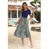 Zeagoo Womens Midi Dress Summer Short Sleeve Dress with Pockets 2025 Casual Floral T-Shirt Dress Flowy Beach Sundress(Deepblue-color Floral)