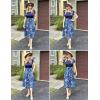 Zeagoo Womens Midi Dress Summer Short Sleeve Dress with Pockets 2025 Casual Floral T-Shirt Dress Flowy Beach Sundress(Navyblue-floral)