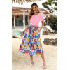 Zeagoo Womens Midi Dress Summer Short Sleeve Dress with Pockets 2025 Casual Floral T-Shirt Dress Flowy Beach Sundress(Pink-color Floral)
