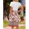 Zeagoo Womens Midi Dress Summer Short Sleeve Dress with Pockets 2025 Casual Floral T-Shirt Dress Flowy Beach Sundress(White-red Floral)