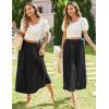 Zeagoo Women’s Midi Summer 2025 Boho Elastic High Waist A-Line Flowy Swing Asymmetric Tiered Skirt Dress with Pockets(01-black)