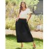 Zeagoo Women’s Midi Summer 2025 Boho Elastic High Waist A-Line Flowy Swing Asymmetric Tiered Skirt Dress with Pockets(01-black)