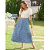Zeagoo Women’s Midi Summer 2025 Boho Elastic High Waist A-Line Flowy Swing Asymmetric Tiered Skirt Dress with Pockets(01-royal Blue Floral)