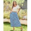 Zeagoo Women’s Midi Summer 2025 Boho Elastic High Waist A-Line Flowy Swing Asymmetric Tiered Skirt Dress with Pockets(01-royal Blue Floral)