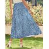 Zeagoo Women’s Midi Summer 2025 Boho Elastic High Waist A-Line Flowy Swing Asymmetric Tiered Skirt Dress with Pockets(01-royal Blue Floral)