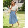 Zeagoo Women’s Midi Summer 2025 Boho Elastic High Waist A-Line Flowy Swing Asymmetric Tiered Skirt Dress with Pockets(01-royal Blue Floral)