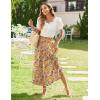 Zeagoo Women’s Midi Summer 2025 Boho Elastic High Waist A-Line Flowy Swing Asymmetric Tiered Skirt Dress with Pockets(Color Pattern 1)