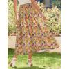 Zeagoo Women’s Midi Summer 2025 Boho Elastic High Waist A-Line Flowy Swing Asymmetric Tiered Skirt Dress with Pockets(Color Pattern 1)