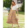 Zeagoo Women’s Midi Summer 2025 Boho Elastic High Waist A-Line Flowy Swing Asymmetric Tiered Skirt Dress with Pockets(Color Pattern 1)