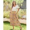Zeagoo Women’s Midi Summer 2025 Boho Elastic High Waist A-Line Flowy Swing Asymmetric Tiered Skirt Dress with Pockets(Color Pattern 1)