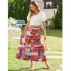 Zeagoo Women’s Midi Summer 2025 Boho Elastic High Waist A-Line Flowy Swing Asymmetric Tiered Skirt Dress with Pockets(Color Pattern 2)