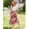 Zeagoo Women’s Midi Summer 2025 Boho Elastic High Waist A-Line Flowy Swing Asymmetric Tiered Skirt Dress with Pockets(Color Pattern 2)