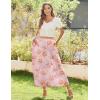 Zeagoo Women’s Midi Summer 2025 Boho Elastic High Waist A-Line Flowy Swing Asymmetric Tiered Skirt Dress with Pockets(Light Red Floral)