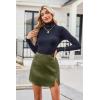 Zeagoo Womens Mini Skirts Elastic High Waisted Satin Silk A-Line Zipper Split Slit 2025 Party Skirt(Army Green)