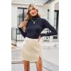 Zeagoo Womens Mini Skirts Elastic High Waisted Satin Silk A-Line Zipper Split Slit 2025 Party Skirt(Champagne)
