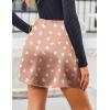 Zeagoo Womens Mini Skirts Elastic High Waisted Satin Silk A-Line Zipper Split Slit 2025 Party Skirt(Heart Floral)