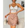 Zeagoo Womens Mini Skirts Elastic High Waisted Satin Silk A-Line Zipper Split Slit 2025 Party Skirt(Heart Floral)