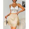Zeagoo Womens Mini Skirts Elastic High Waisted Satin Silk A-Line Zipper Split Slit 2025 Party Skirt(Light Brown)