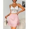 Zeagoo Womens Mini Skirts Elastic High Waisted Satin Silk A-Line Zipper Split Slit 2025 Party Skirt(Light Pink)