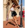 Zeagoo Womens Mini Skirts Elastic High Waisted Skirts Stain A-Line Zipper Party Club Skirt 2025(A-black)